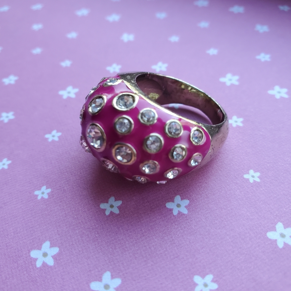 Vintage Magenta Cluster Bubble Ring